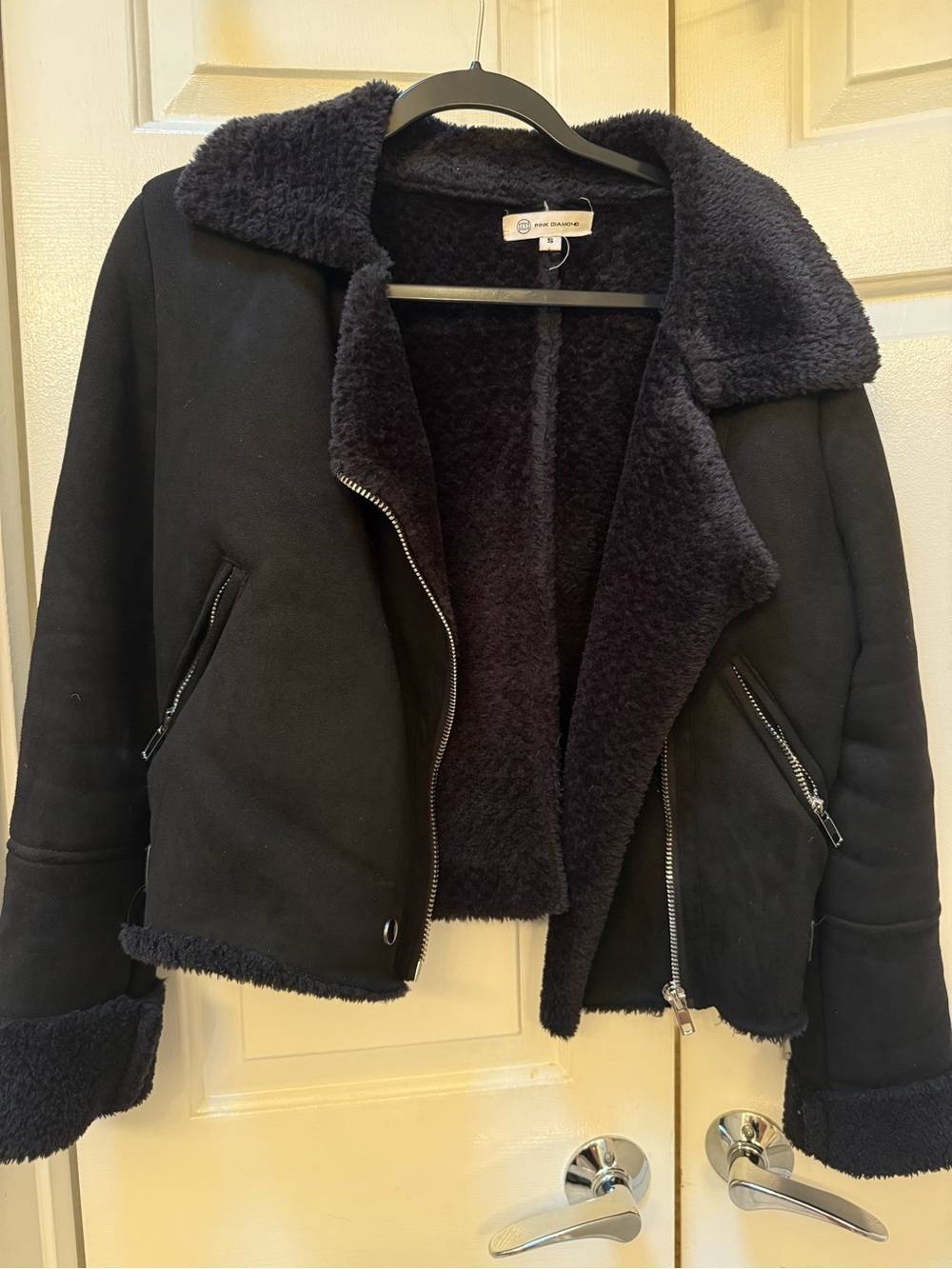 LF Black Faux Shearling Teddy Jacket